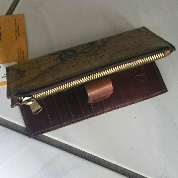 Vintage brand new "Patricia Nesh" European Map Print leather wallet - Picture 6 of 11